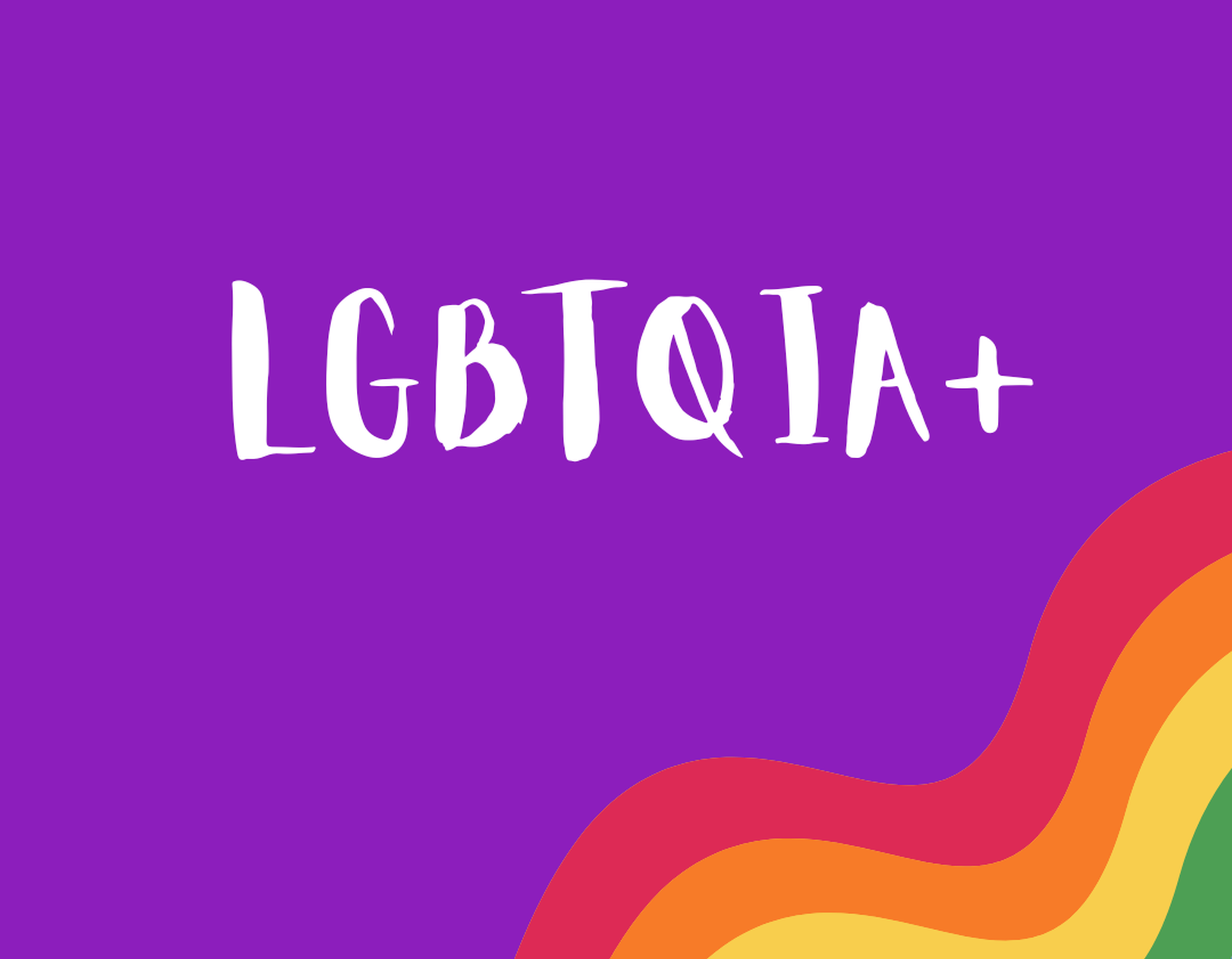 Regenbogenfarben mit der Aufschrift LGBTQIA+