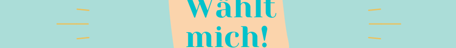 gezeichnete Person, die ein Schild "Wählt mich!" hält