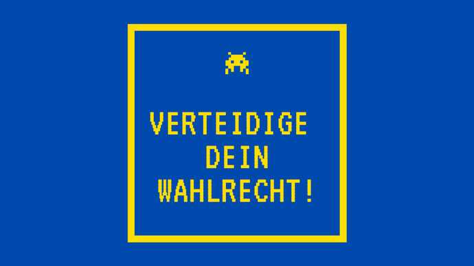 Schriftzug Verteidige dein Wahlrecht